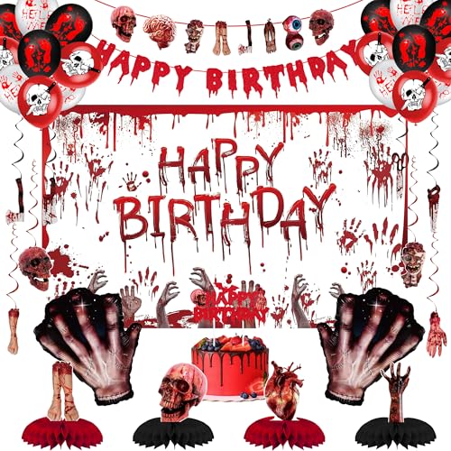 Red Halloween Birthday Party Decorations Set - 36 Pieces