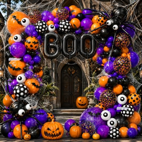 Halloween Balloon Garland Arch Kit 202PCS for Spooky Party Decorations
