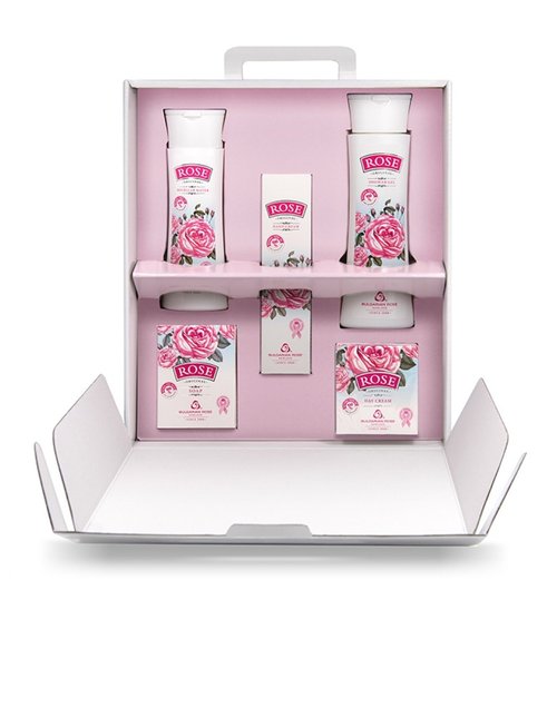 Bulgarian Rose 5 Piece Gift Set - Natural Rose Soap, Body Lotion, Hand Cream & Face Cream