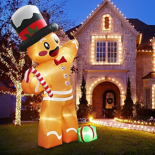 OurWarm 12FT Gingerbread Christmas Inflatable - Giant Holiday Yard Decor