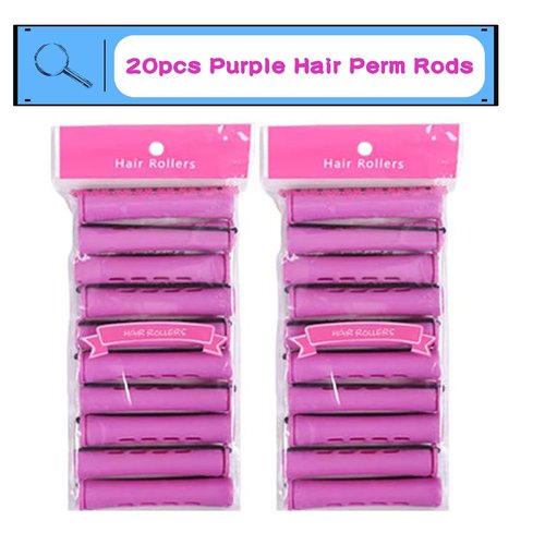 Skiennix 20-Piece Women's Perm Rods Set - Cold Wave Hair Rollers for All Hair Lengths | DIY Styling Tools (Purple)