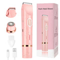 Women's Bikini Trimmer, 2-in-1 Electric Shaver for Bikini Line, Legs, Underarms, Face - Waterproof Women's Electric Shaver for Sensitive Skin, USB Rechargeable (Pink)