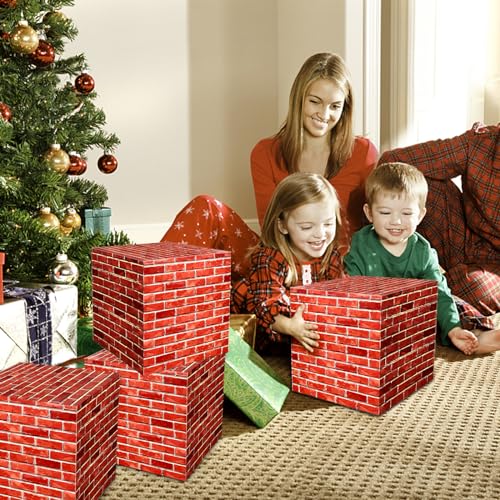 Red 16 PCS Brick Party Boxes - Video Game Theme Cardboard Building Blocks for Celebrations