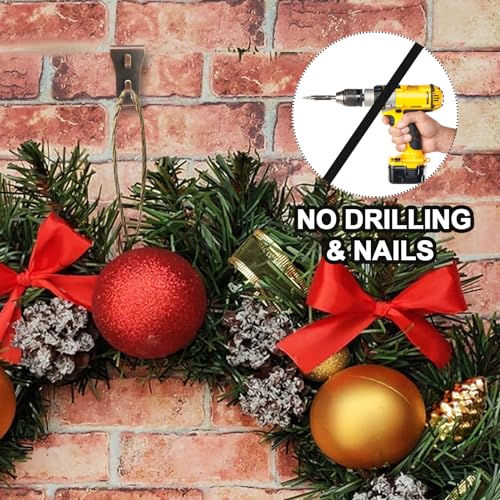 Heavy-Duty Brick Wall Clips Set - No Drilling Required, Rust-Resistant, Red Bronze Finish