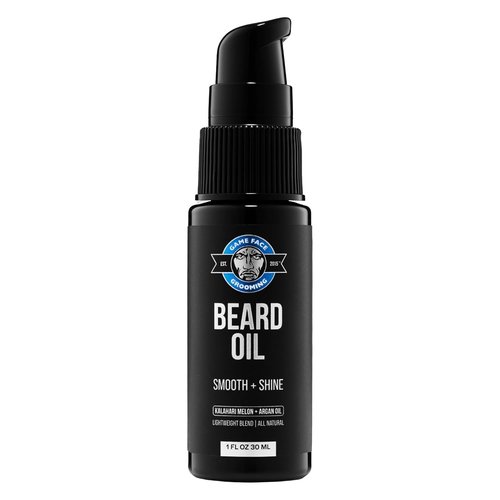 Game Face Natural Beard Oil - Hydrating Men's Beard & Mustache Oil | Eucalyptus & Sea Salt, 1 fl oz | Lightweight Formula for Silky Smooth Shine