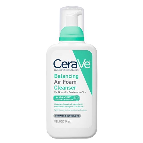 CeraVe Balancing Air Foam Face Wash - Foaming Cleanser for Combination Skin | 8HR Oil Control & 24HR Hydration, 8oz