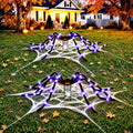 2 Pack 6.6 Ft Giant Halloween Spider with Light-Up 9" Metal Stand & 8 Light Modes