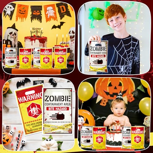 Halloween Zombie Party Favor Bags - 50 Pack Scary Treat Gift Bags with Handles