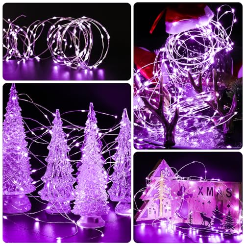 Purple Battery Powered Fairy Lights 6 Pack, 7ft 20LED String Decor