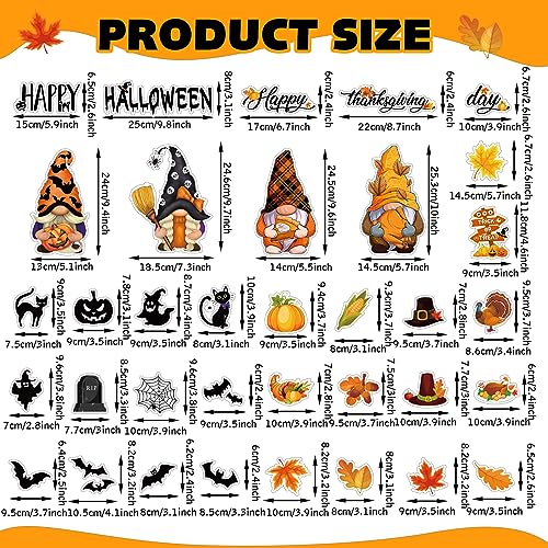Halloween & Thanksgiving Fridge Magnets Set - Fall Gnome, Ghost, Pumpkin Decor