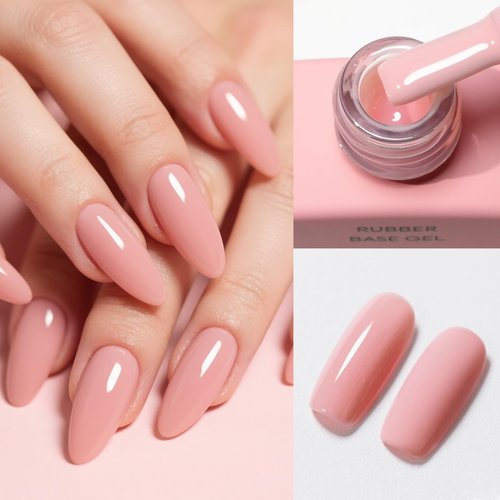 CANNI Rubber Base Gel Set - 6 Colors Pink Nude Builder Nail Gel for Nail Strengthening, Soak Off UV LED for Natural Nails, DIY Manicure Salon Use Women & Girls