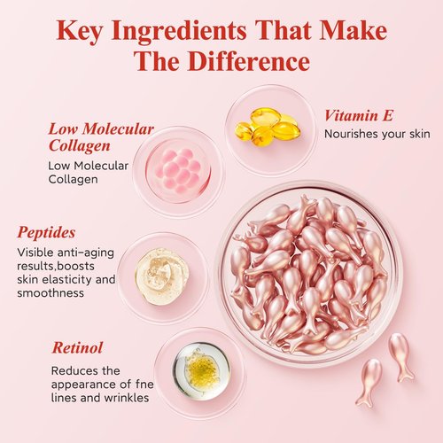 HKH Retinol Serum Capsules - Anti-Aging Face Serum with Vitamin A & E for Smoother, Firmer Skin | 38 Capsules