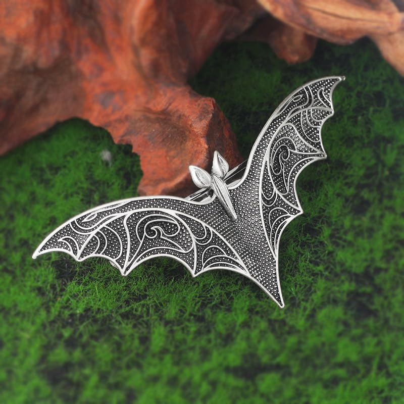 Gothic Bat Hair Clips Set - Carved Wing Halloween Hair Accessories for Women