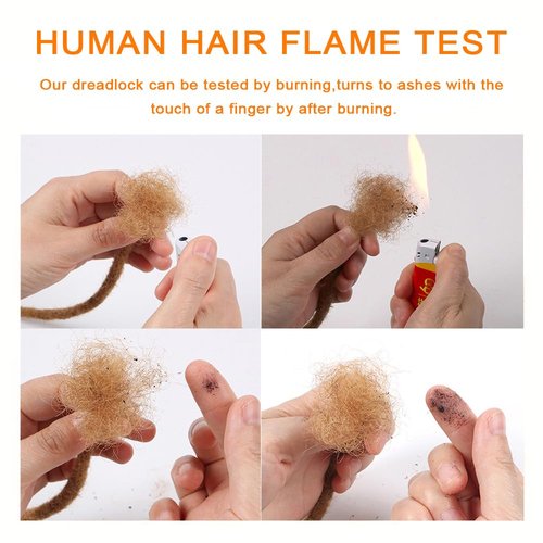 Dreadlock Extensions Human Hair 0.6cm Width 8 Inch 20 Strands, 100% Human Hair Loc Extensions, Full Handmade Locs Extensions for Men/Women, Can be Dyed Soft Dreads, #27 Blond