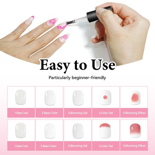 JODSONE 100ml Clear Blooming Gel Refill Bottle, Large Capacity Nail Art Blossom Gel for Marble Watercolor Floral Print Effects, Easy to Apply, DIY Salon Manicure Supplies