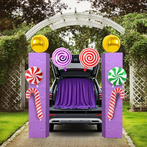 Halloween Candy Trunk Decorations Kit with Balloons & Cardboard Boxes