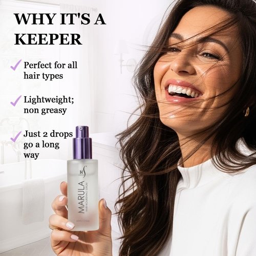 HerStyler Marula Oil Hair Serum - Anti-Frizz Treatment for Dry, Damaged Hair - Boosts Shine & Smoothness - 2 Fl Oz (1 Pack)