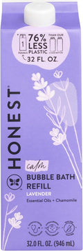The Honest Company Foaming Bubble Bath Refill Carton, Gentle for Baby, Naturally Derived, Tear-Free, Hypoallergenic, Lavender Calm, 32 fl oz