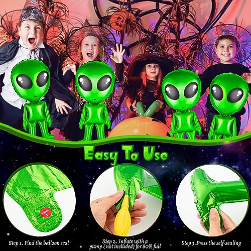 32 pcs Green Alien Balloons - Space Themed Party Decorations