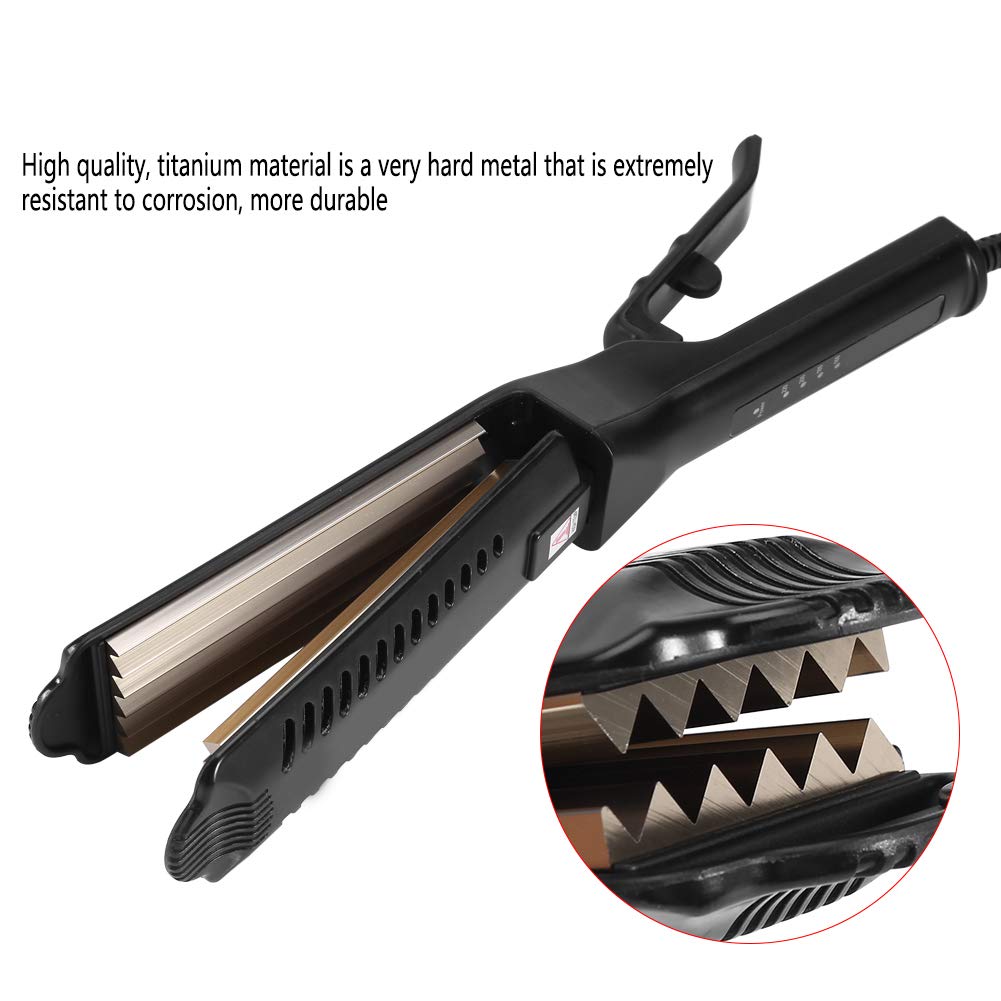 ZJchao Hair Crimper for Women, Ceramic Tourmaline Hair Crimper, 6 Teeth Corrugated, Adjustable Temperature, Clip Volumizing Crimper, Hair Styling Tool