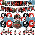Friday The 13th Horror Party Supplies Set with Banner Cake Toppers Balloons for Killer Theme Celebration