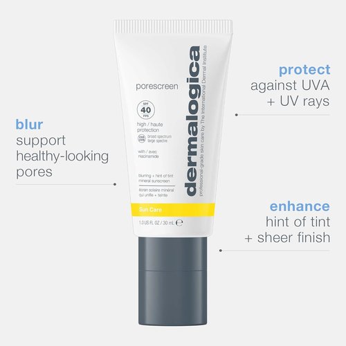 Dermalogica Porescreen Mineral Sunscreen SPF 40 - Pore Supporting Primer & Sunblock | 1 fl oz