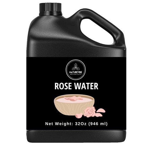 Naturevibe Botanicals Pure Rose Water Toner - Hydrating Facial Mist & Hair Spray | 32 oz, 100% Natural, Alcohol-Free