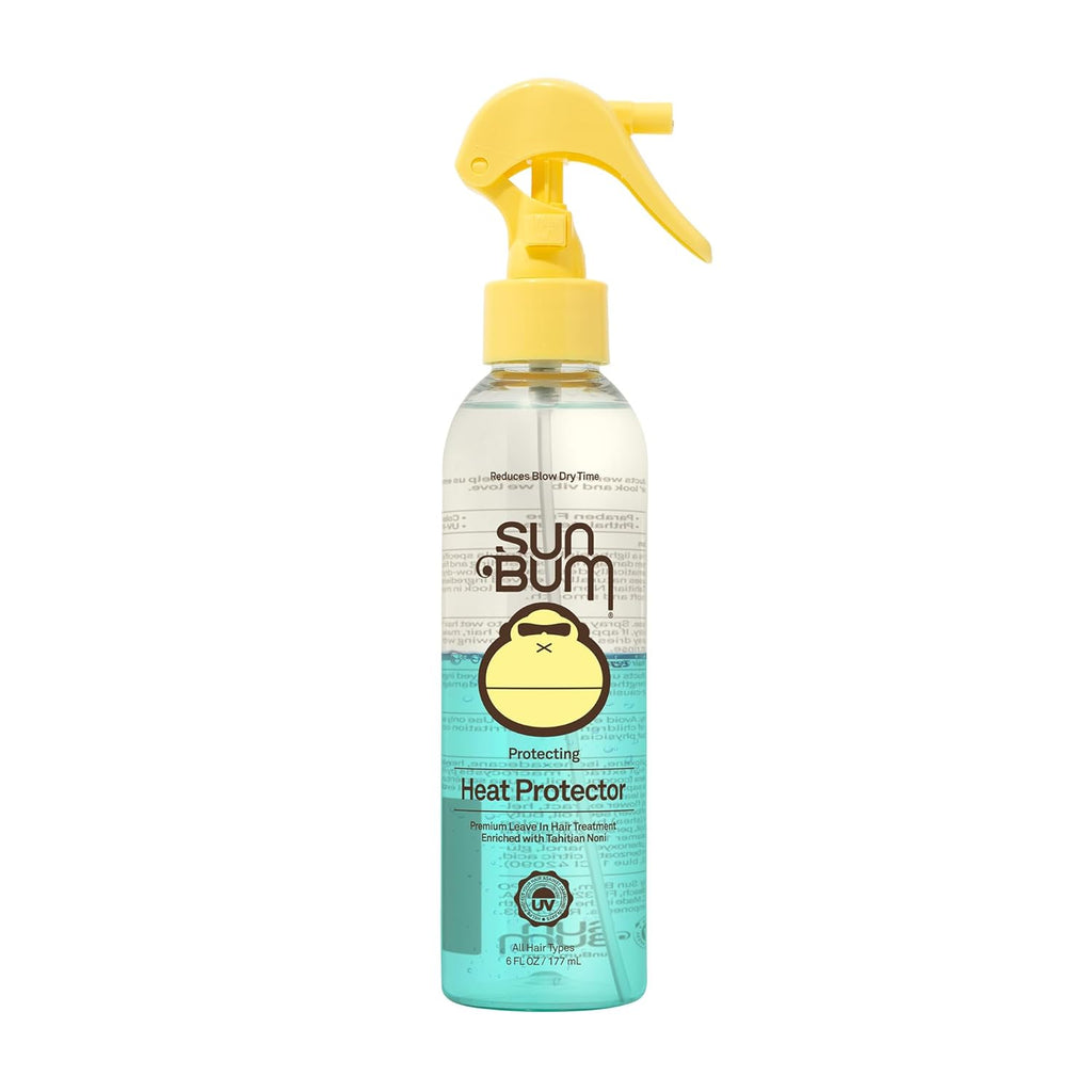 Sun Bum Heat Protector Spray - Leave-In Treatment for Frizz Control & UV Protection - 6 oz