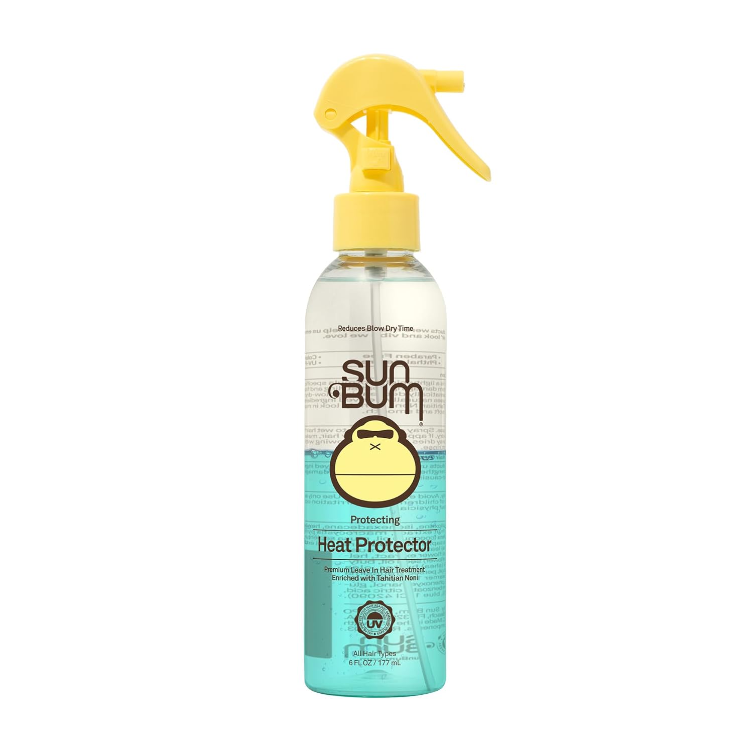 Sun Bum Heat Protector Spray - Leave-In Treatment for Frizz Control & UV Protection - 6 oz