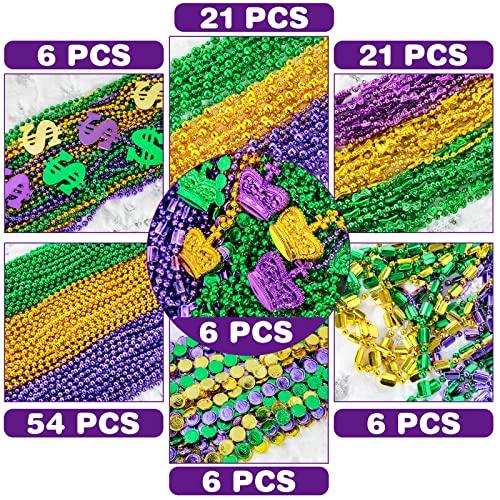 120-Piece Metallic Bead Necklaces for Mardi Gras Party Decorations
