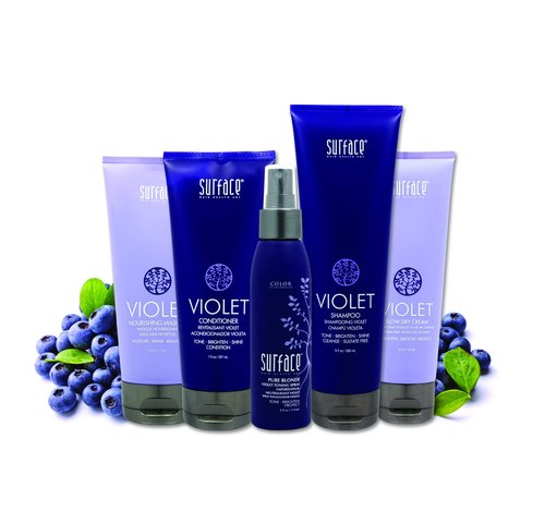 Surface Hair - Pure Blonde Violet Blow Dry Cream - Tones, Brightens & Protects Hair - 4 fl oz
