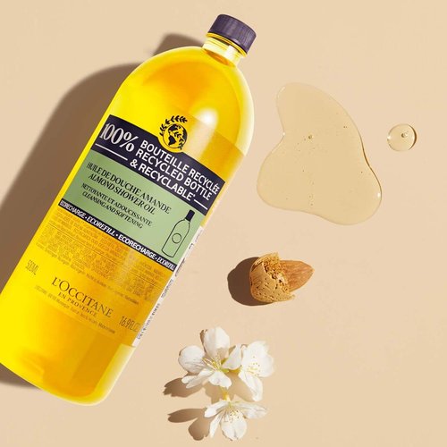 L'OCCITANE Almond Shower Oil - Nourishing Refill Duo for Silky Skin | 2 x 8.4 Fl Oz