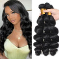 Ladiaryf Loose Wave Bundles Human Hair Brazilian Virgin Human Hair Loose Wave Natural Black Color Can Be Dyed and Styled Total 300g (natural black color, 10 10 10 Inch)