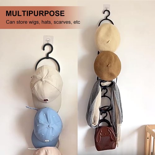 KUKLIPJIM 20-Pack Wig Hanger & Storage Solution, Versatile Stand for Multiple Wig Organization & Display - Portable Wig Holder