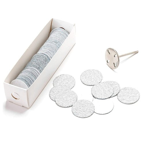 100pcs Sandpaper Disc and 1pcs Metal Bit, 3/32 Shank Replaceable Pedicure Sanding Disc Bit for Dead Skin Callus Removal Electric Foot File Tools (White/80# (Coarse))