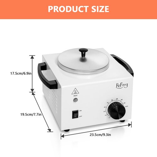 Professional Wax Warmer Single Pot Waxing Kit for Painless Hair Removal, Women Men Portable Wax Heater Machine with Adjustable Temperature Set, 50pcs Sticks, 20pcs Protective Collars