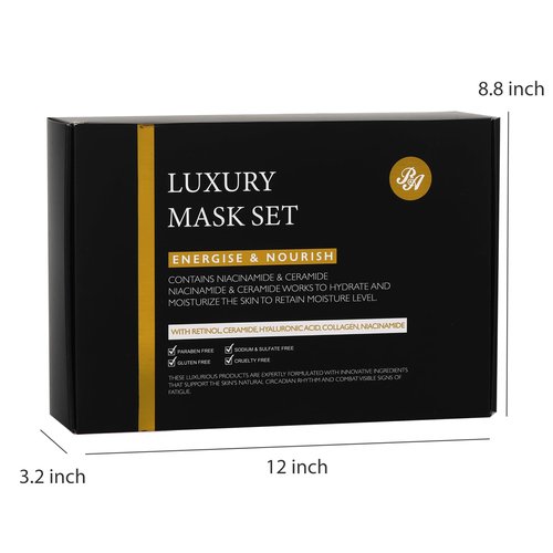 55 Pcs Valentines Day Gifts for Women & Men, Charcoal Face Sheet Mask Pack, Hydrating Skin Care Set, Hydrolyzed Mask, Hyaluronic Acid Serum, Self Care Kit, Birthday, Christmas, Dad, Mom