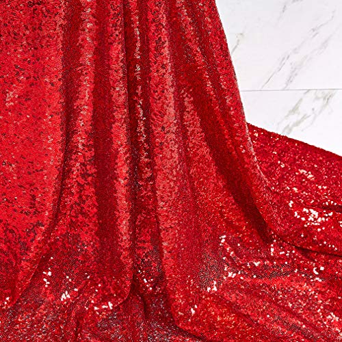 30 Inch Red Sequin Tablecloth - Glitter Round Wedding Party Decor