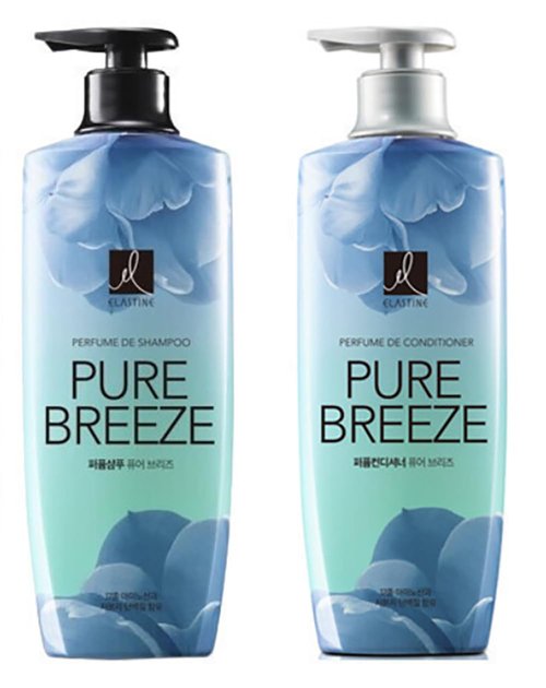 Elastine Perfumed Pure Breeze Shampoo & Conditioner Set | 600ml x 2 | Long-Lasting Floral Fragrance | Silky Hair Care for Women & Men | K-Beauty Hair Treatment