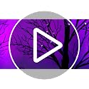 Purple Lighted Halloween Trees - 24 Inch Spooky Tabletop Decor Set of 2 with Timer