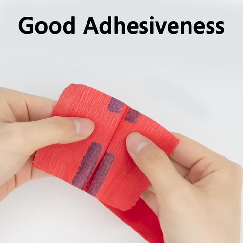 Flexible Paper Neck Strips for Salon Hair Cutting - 5 Rolls, 500 Red Disposable & Water-Resistant Self-Adhering Barber Supplies