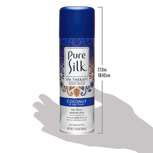 Pure Silk Coconut & Oat Flour Spa Therapy Shave Cream for Women, 7.25 Oz