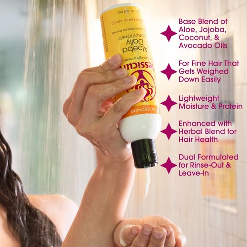 Jessicurl Aloeba Daily Conditioner - Nourishing Leave-In for Curly Hair | Citrus Lavender, 8 Fl Oz