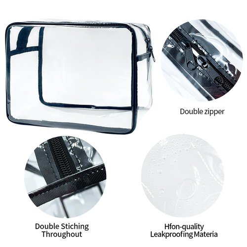 TotePrint Clear Toiletry Bag, PVC Makeup Bag for Women, Spacious Transparent Cosmetic & Toiletry Pouch，Large Transparent Makeup Pouch for Travel (Clear)