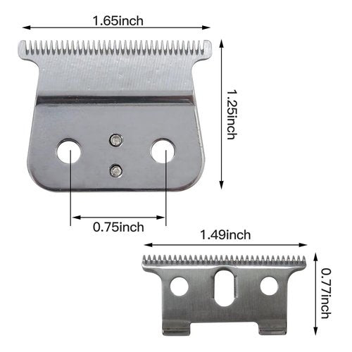 Andis T Liner Clipper Blades - Durable Replacement 2-Pack for GTX GTO & Blackouts | Silver