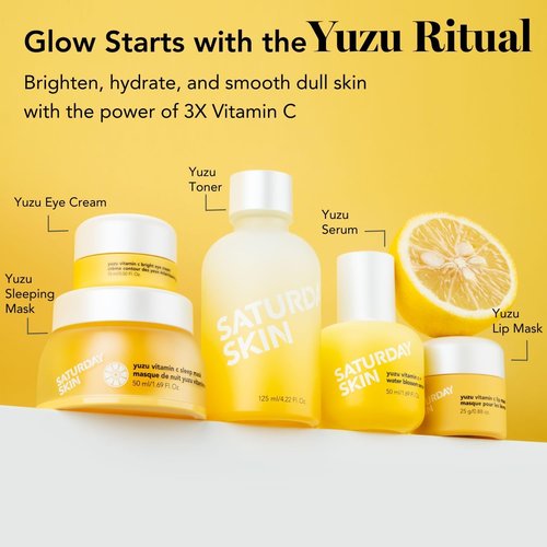 Saturday Skin Yuzu Vitamin C Serum for Face – Brightening Serum Hyaluronic Acid, Peptides & Niacinamide, Vitamin C Glass Skin Peptide Serum, Korean Beauty Vitamin C Serum, Korean Skin Care (50 ml)