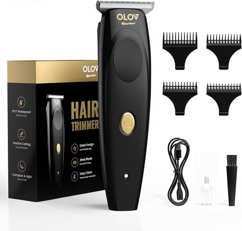 OLOV Barber Hair Trimmer for Men, Cordless T-Blade Beard Trimmer, Professional Rechargeable Hair Clippers for Hair Mustache Cutting & Grooming