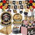 Pirate Party Decorations Set - Pirate Variation with Banner, Swirls, Plates, Napkins, Cake Topper