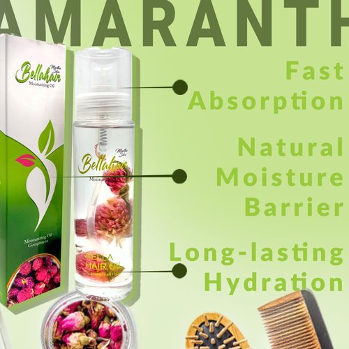 Bellahair |Revive, Strengthen & Shine with Our Luxurious Natural Hair Oil – Powered by Amaranth Oil for Hair Growth, Frizz Ease, Split End Repair, and Deep Hair Care Hydration