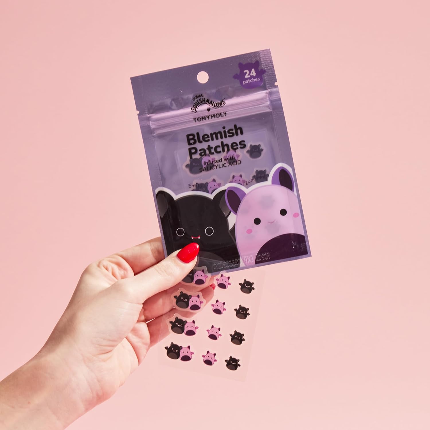 TONYMOLY Halloween Emily + Zumirez the Bat Blemish Patches - Hydrocolloid Acne Spot Treatment with Salicylic Acid | 24 Count